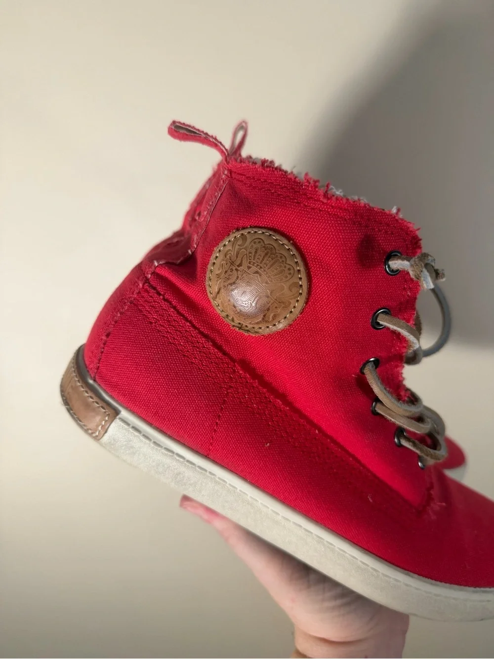 Men’s Blackstone Red High Top Cherry Red Canvas Sneakers Size 41 US 8/8.5